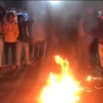 Bajrang Dal protest against Bangladesh Hindu violence at Atal Chowk Sundargarh