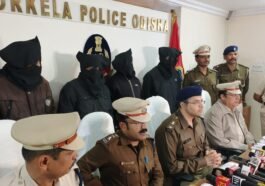 Police display seized cash and materials after illegal lottery racket busted in Rourkela