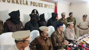 Police display seized cash and materials after illegal lottery racket busted in Rourkela