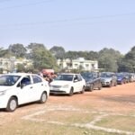 Vehicles waiting in queue for PUC Certificate in Rourkela