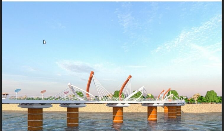 Vedvyas Concrete Bridge construction site in Rourkela