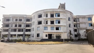 Birsa Munda Stadium multi level car parking building in Rourkela