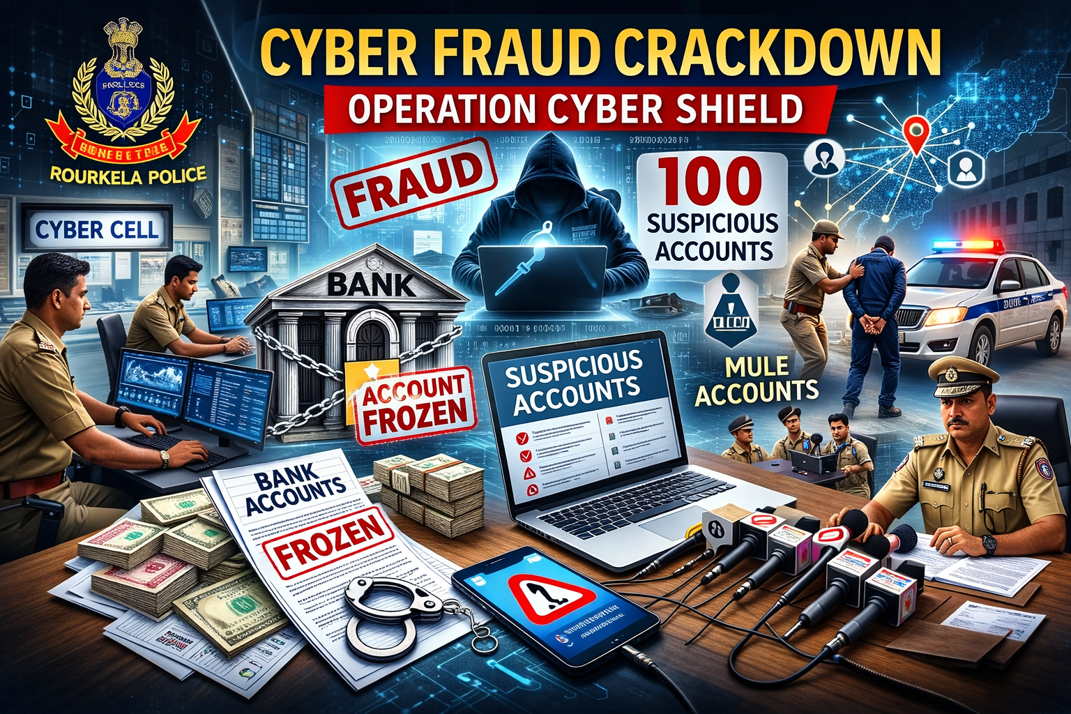 Police investigating mule accounts in Cyber Fraud Crackdown in Rourkela