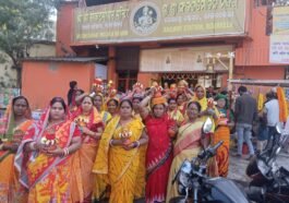 Devotees participating in Rourkela Hindu Sammelan Kalash Yatra