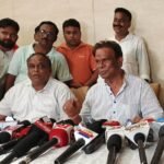 Dilip Ray addressing media after victory rally in Rourkela