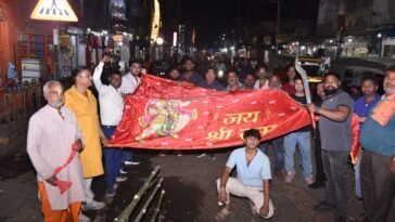 Ram Navami flag worship and weapon practice at Mahavir Akhada Rourkela