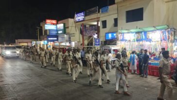 Police flag march in Rourkela ahead of Holi festival