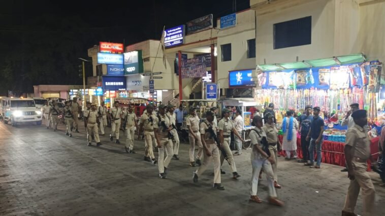 Police flag march in Rourkela ahead of Holi festival