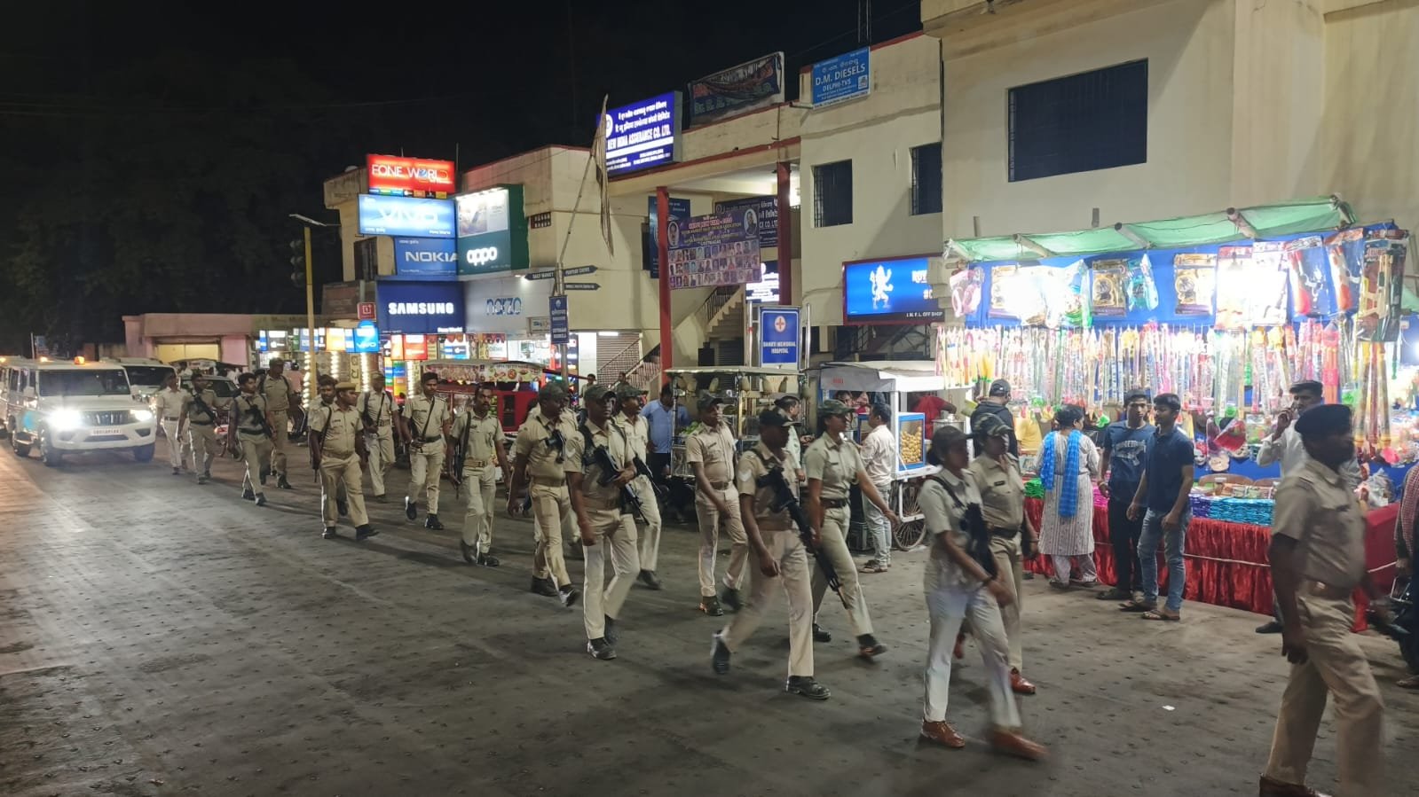 Police flag march in Rourkela ahead of Holi festival