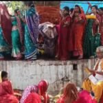 Women performing Vat Savitri Puja in Rourkela temple